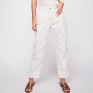 Free People Button Fly Utility Boyfriend Pants Sz 26